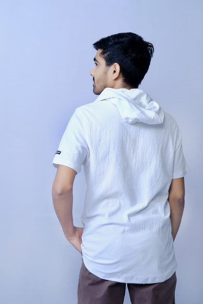 WhiteCotton Hooded T-Shirt