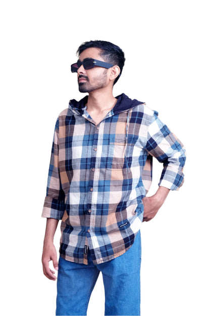 Checks Hooded shirt