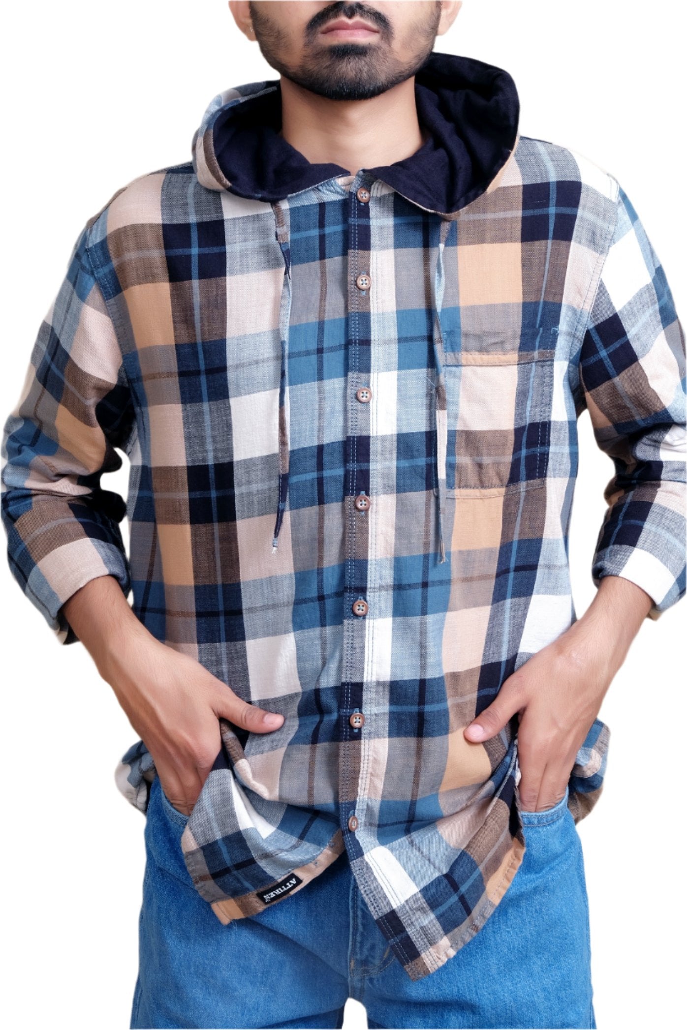 Checks Hooded shirt